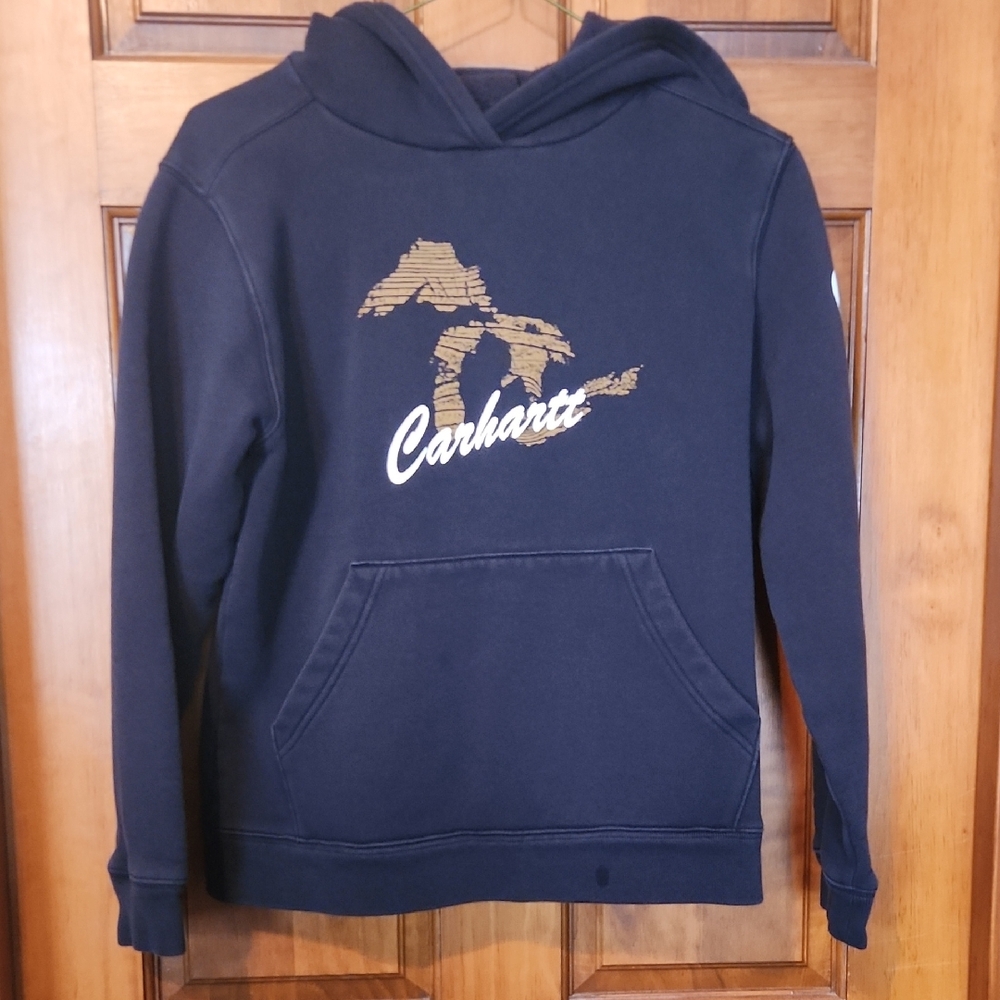 Carhartt Black Hoodie with Gold Michigan Graphic